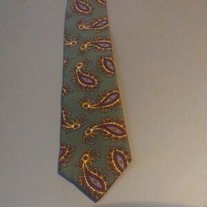 Land's End Paisley Pattern 100% Silk Men's Tie